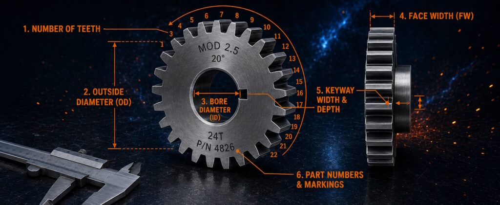 Basic Measurements Required for most gears - Pullies and Gears Supplies